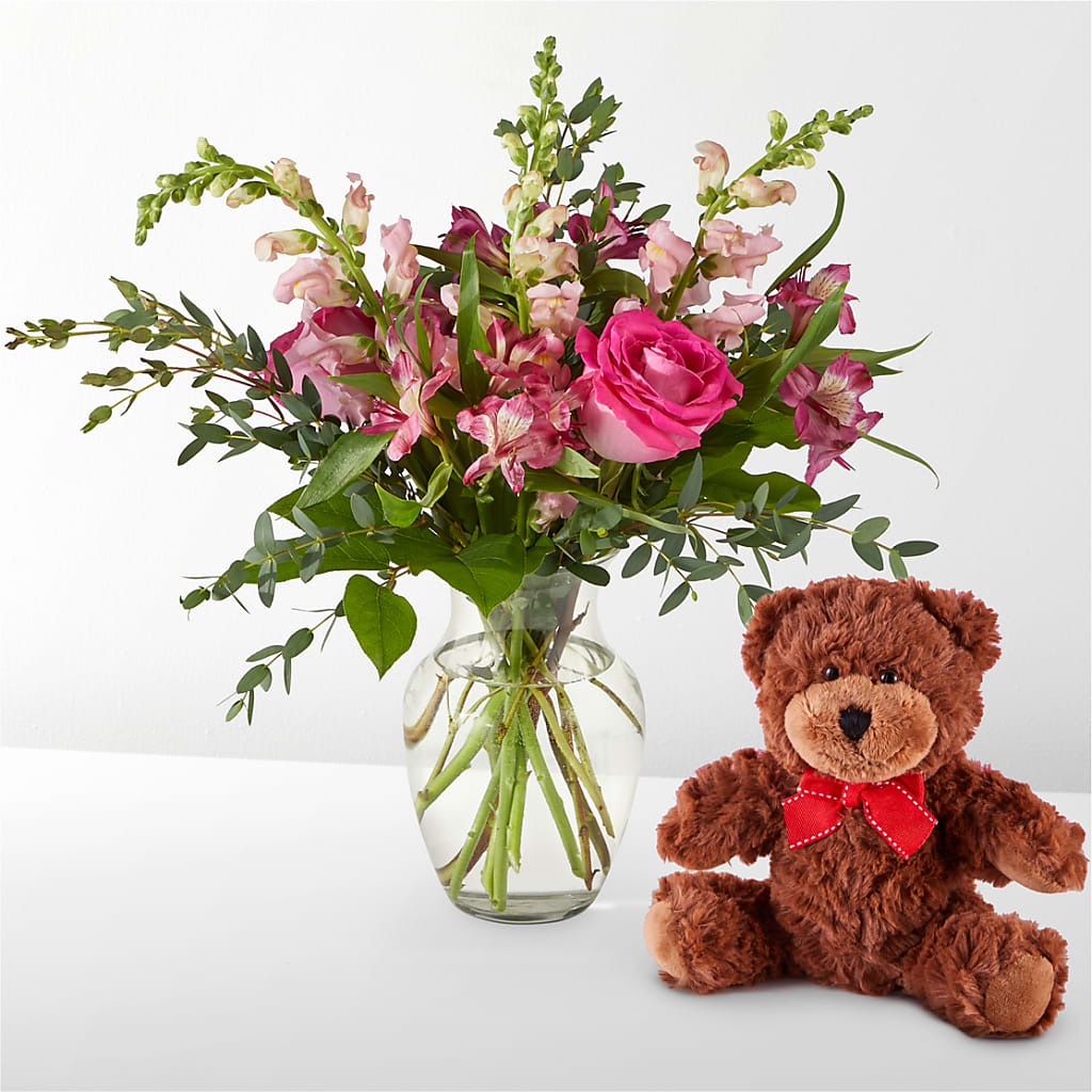 Happily Ever After Bouquet & Bear Set – Floral Art Designs, Arlington MA