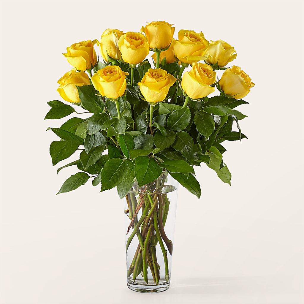 Long Stem Yellow Rose Bouquet – Floral Art Designs, Arlington MA
