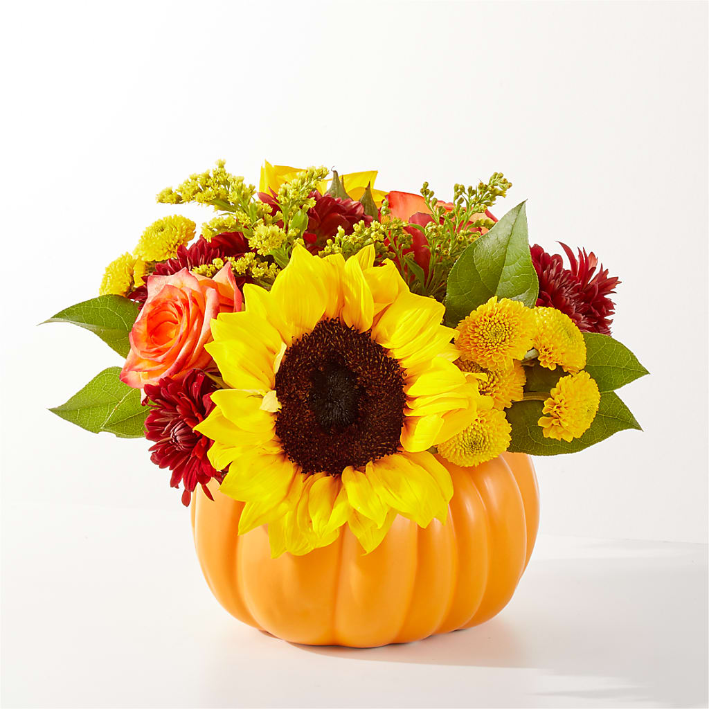 Golden Gourd Pumpkin Bouquet – Floral Art Designs, Arlington MA