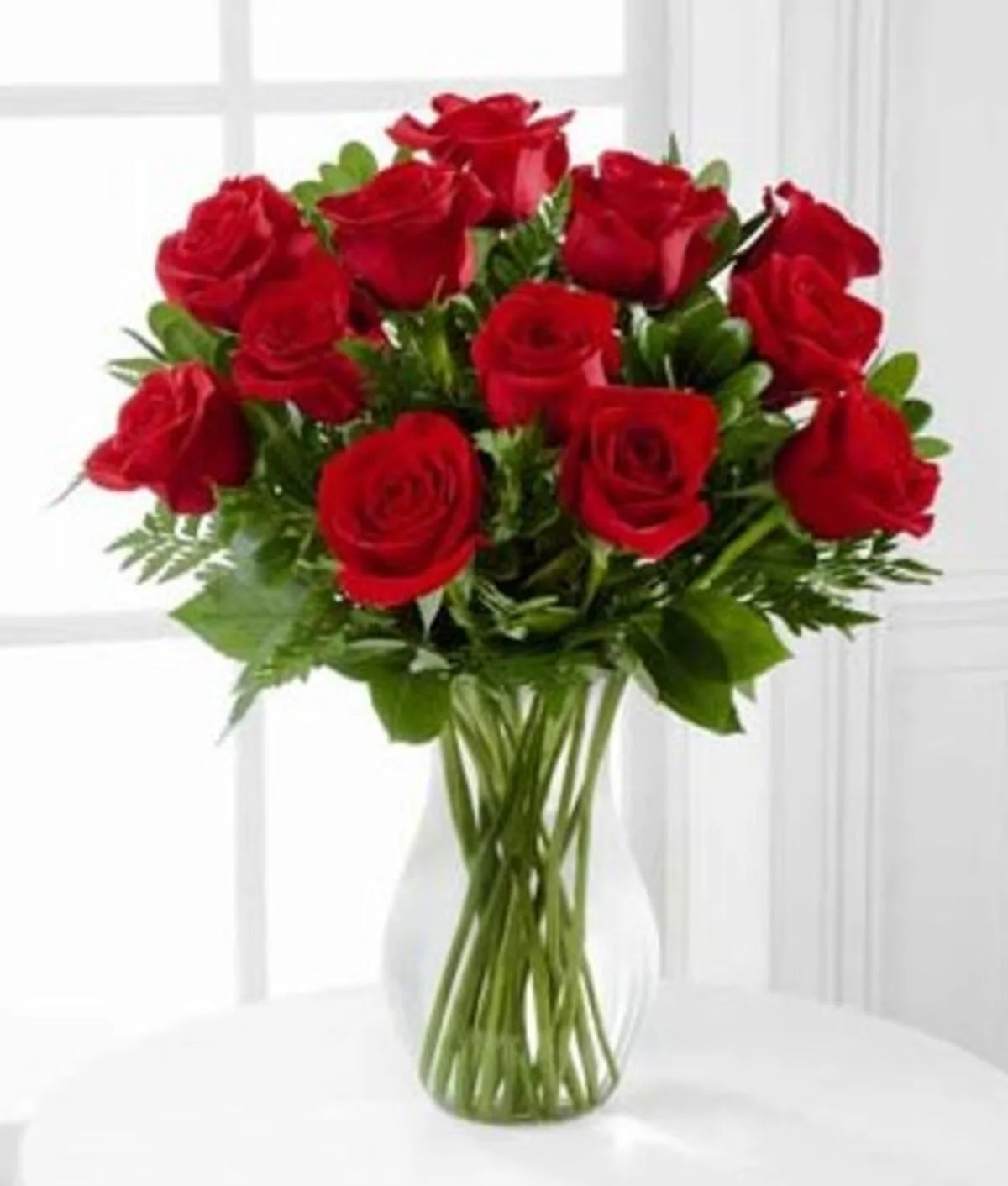 A Dozen GORGEOUS RED ROSES VASED – Floral Art Designs, Arlington MA