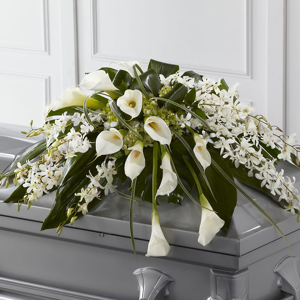 Angel Wings Casket Spray – Floral Art Designs, Arlington MA