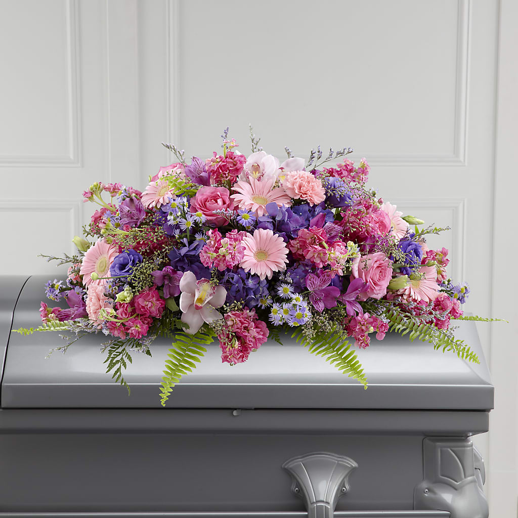 Glorious Garden Casket Spray – Floral Art Designs, Arlington MA