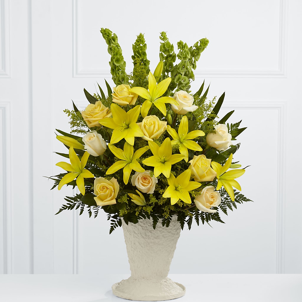 Golden Memories Arrangement – Floral Art Designs, Arlington MA