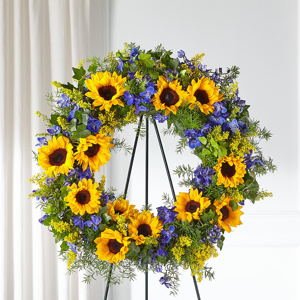Bright Rays Wreath – Floral Art Designs, Arlington MA