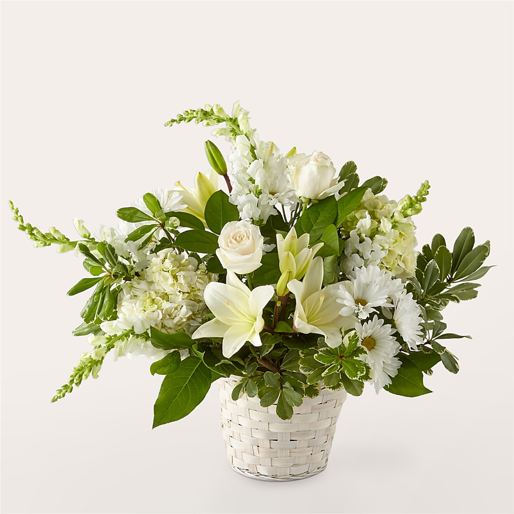Ivory Elegance Floral Basket – Floral Art Designs, Arlington MA