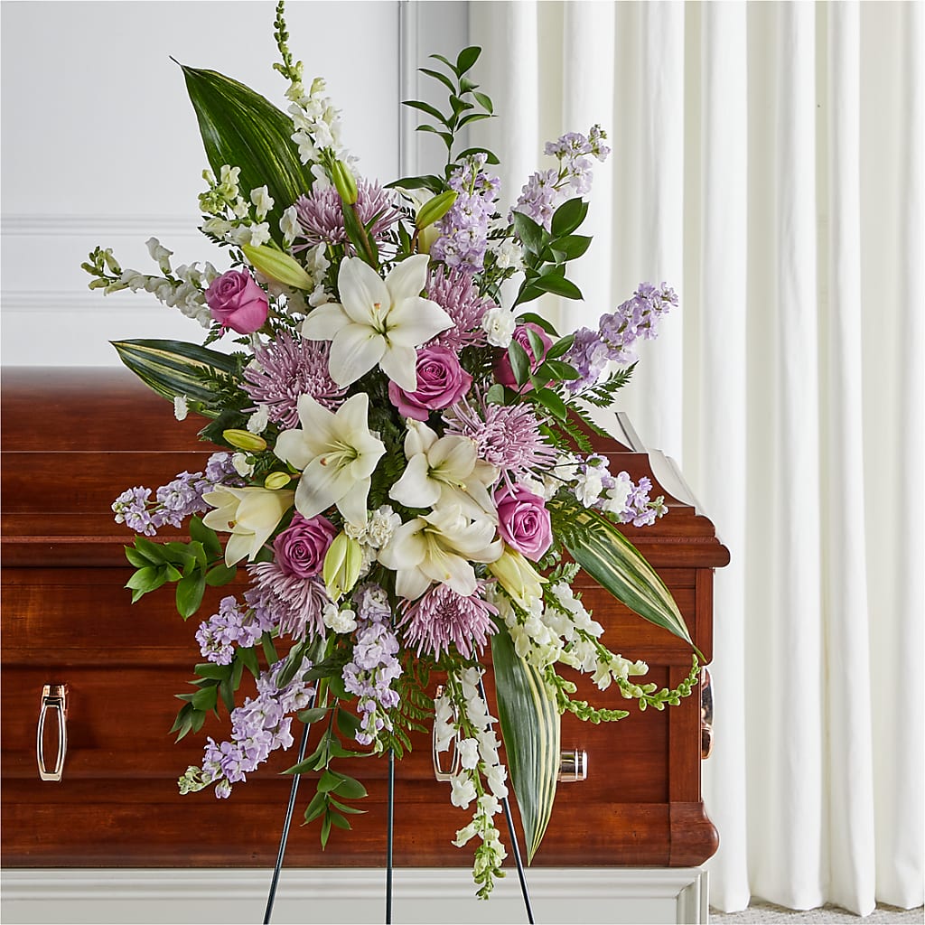 Grateful Hearts Standing Spray – Floral Art Designs, Arlington MA