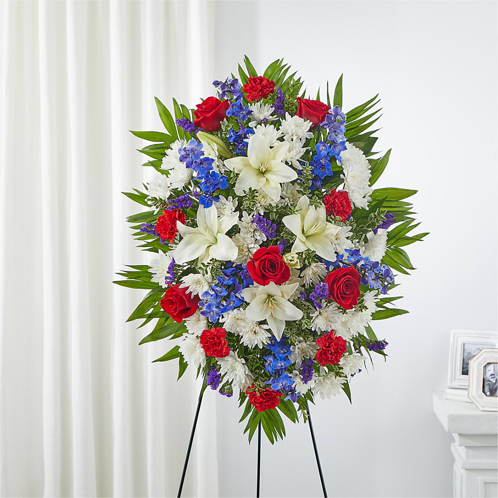 Cherished Service Standing Spray – Floral Art Designs, Arlington MA