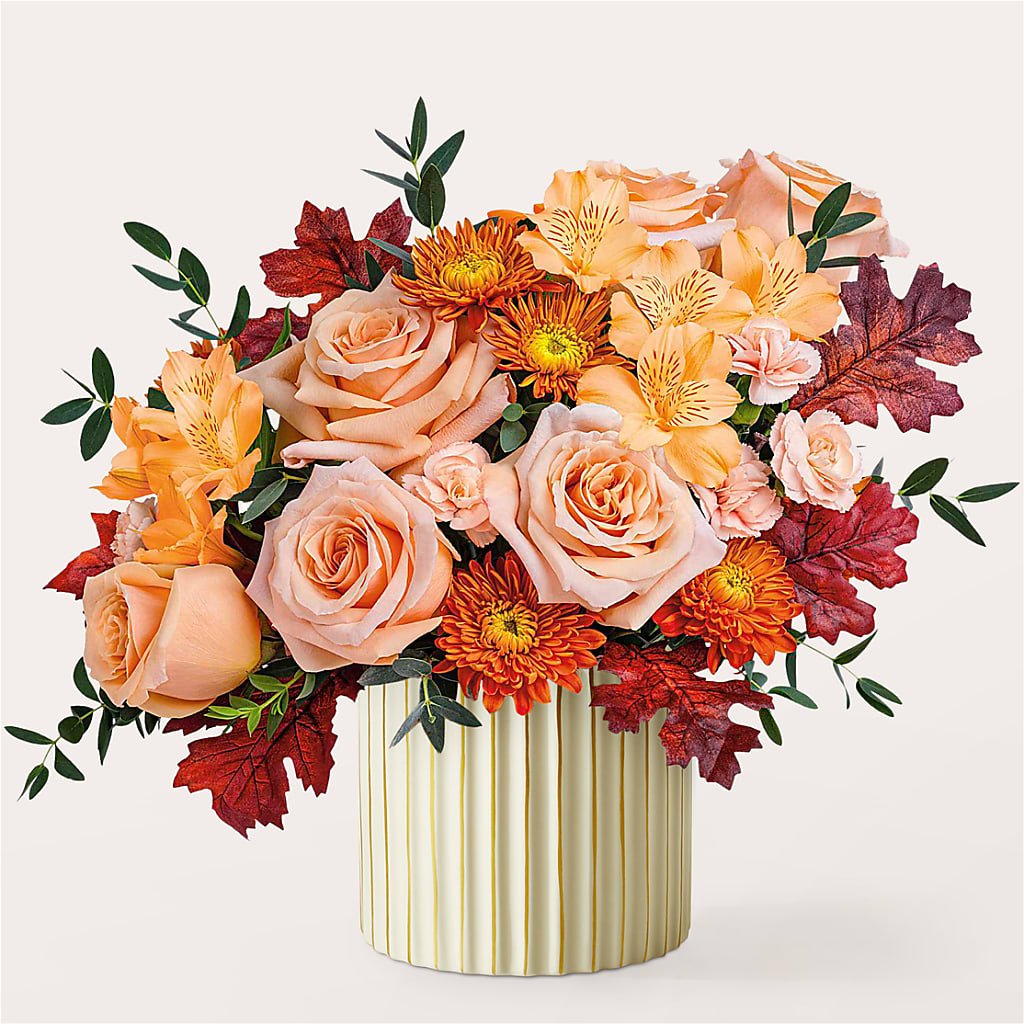 Spiced Latte Bouquet with Ivory Vase – Floral Art Designs, Arlington MA