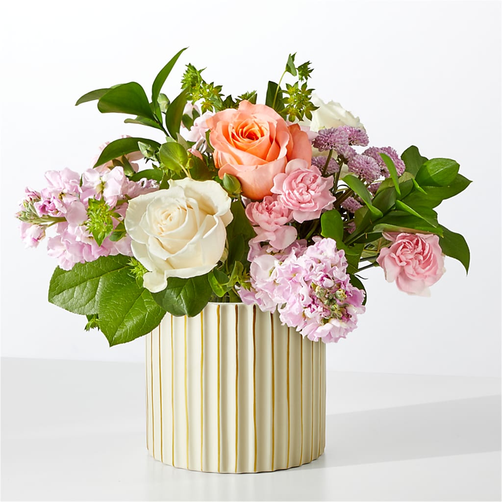 French Market Bouquet with Ivory Vase – Floral Art Designs, Arlington MA