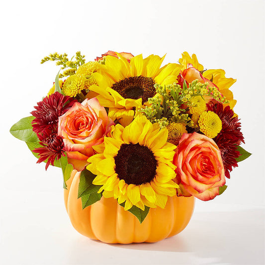 Golden Gourd Pumpkin Bouquet –  Floral Art Designs, Arlington MA