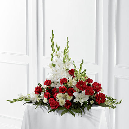 Crimson & White Arrangement –  Floral Art Designs, Arlington MA