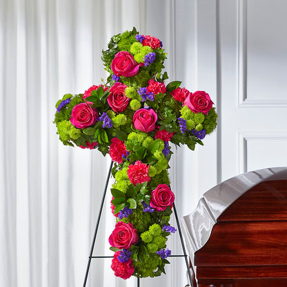 Tribute Rose Floral Cross –  Floral Art Designs, Arlington MA