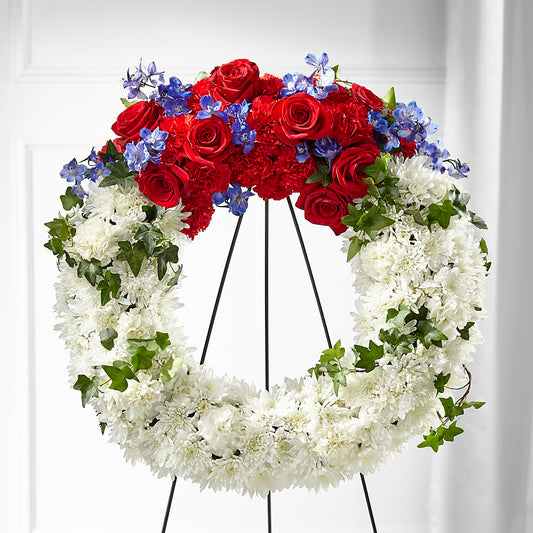 Patriotic Passion Wreath –  Floral Art Designs, Arlington MA