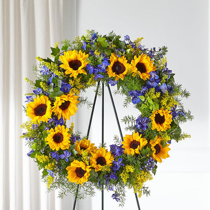 Bright Rays Wreath –  Floral Art Designs, Arlington MA