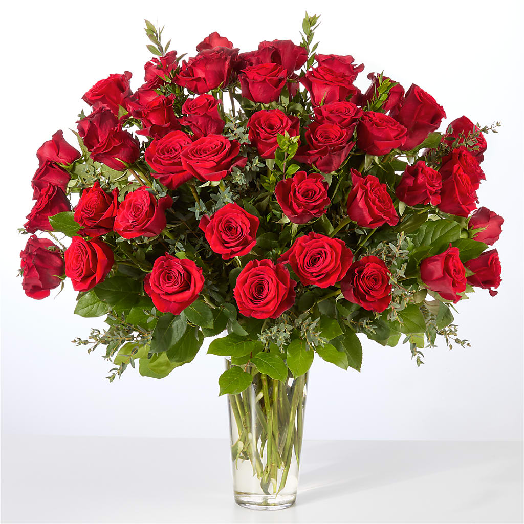 Forever Yours Fifty Stem Red Rose Bouquet –  Floral Art Designs, Arlington MA