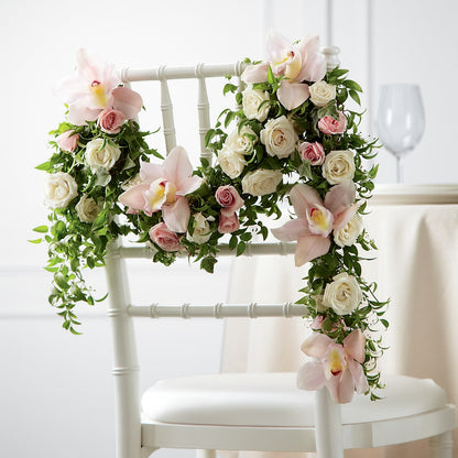 Orchid Rose Chair Décor –  Floral Art Designs, Arlington MA