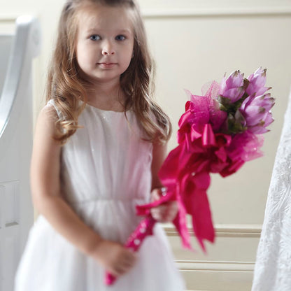 Sparkle Pink Flower Girl Bouquet –  Floral Art Designs, Arlington MA